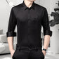 Chemise à manches longues extensible et infroissable pour homme