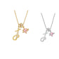 📢📢50 % de réduction !!!🌟Collier avec initiale et pendentif cœur rose