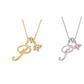 📢📢50 % de réduction !!!🌟Collier avec initiale et pendentif cœur rose