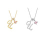 📢📢50 % de réduction !!!🌟Collier avec initiale et pendentif cœur rose