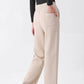Pantalon d'hiver pour femme à taille haute, élastique et coupe droite
