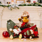 Sacs-cadeaux de Noël en lin 3D à cordon de serrage