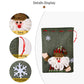 Sacs-cadeaux de Noël en lin 3D à cordon de serrage
