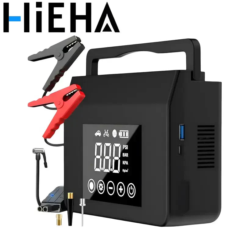 Compresseur D'air Portable Sans Fil - Gonfleur Pneus Digital 120W, Batterie Rechargeable Pour Voiture, Vélo - 9