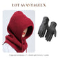 Cagoule tricotée unisexe avec cordon de serrage