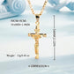 ✝️ 60% DE RÉDUCTION ! ✨ Collier Crucifix en Or – Motif INRI Détaillé, Chaîne Figaro Ajustable & Finition Éclatante 💛