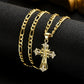 ✝️ 60% DE RÉDUCTION ! ✨ Collier Crucifix en Or – Motif INRI Détaillé, Chaîne Figaro Ajustable & Finition Éclatante 💛