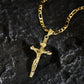 ✝️ 60% DE RÉDUCTION ! ✨ Collier Crucifix en Or – Motif INRI Détaillé, Chaîne Figaro Ajustable & Finition Éclatante 💛