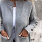 Veste tricotée confortable à fermeture éclair pour femmes