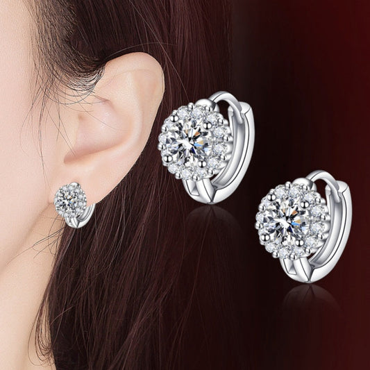 📢📢50 % de réduction !! ⏰Boucles d'oreilles créoles brillantes en faux moissanite pour femmes