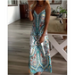 🎁Robe longue sans manches à col en V et imprimé rétro pour femme🎁Achetez 2 livraison gratuite