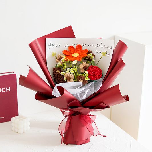 🔥【Offre spéciale pour la fête des mères !】🔥Bouquet de fleurs délicates au crochet, fait mai