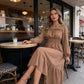 Robe longue à manches longues pour femme – Haut froncé et volants, élégante pour le quotidien et les occasions spéciale