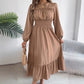 Robe longue à manches longues pour femme – Haut froncé et volants, élégante pour le quotidien et les occasions spéciale