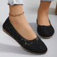 Chaussures en maille imprimées élégantes plates à bouts ronds