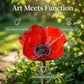 Fleur en métal faite main sur un tige