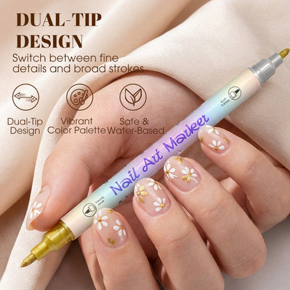 ✨ Marqueurs nail art double embout – Set de stylos