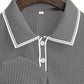 👔 Summer Casual Short Sleeve Shirt – Premium Knit, Contrast Tipping, Breathable 🌴