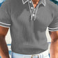 👔 Summer Casual Short Sleeve Shirt – Premium Knit, Contrast Tipping, Breathable 🌴