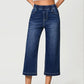 Jeans denim larges et cropped, taille élastique pour femme