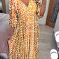 🔥DERNIER JOUR 50% DE RÉDUCTION🔥Robe à fleurs à col en V