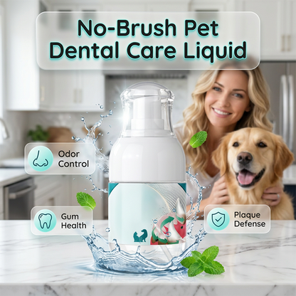 🐾🦷 Liquide de soins dentaires sans brosse à dents – Facile à utiliser, haleine fraîche, aide à réduire le tartre, l’hygiène buccale simplifiée pour chiens et chats 🌿✨