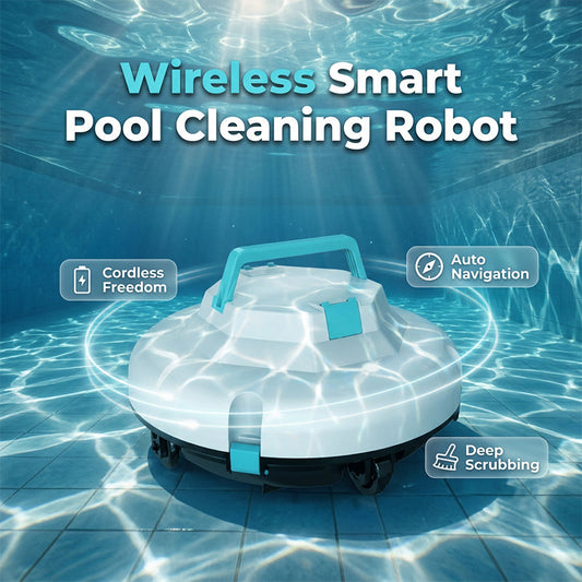 🤖59 % DE RÉDUCTION🌊 Robot nettoyeur de piscine | Sans fil · Puissance d'aspiration élevée · Navigation intelligente · Démarrage d'une simple pression · Panier filtrant facile à retirer