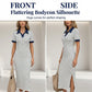 Robe élégante à rayures, col et manches courtes pour femme