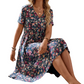 💐 PROMO LIMITÉE 50% DE RÉDUCTION ! 👗 Robe Florale Col V – Imprimé Romantique, Tissu Léger & Silhouette A 🌸