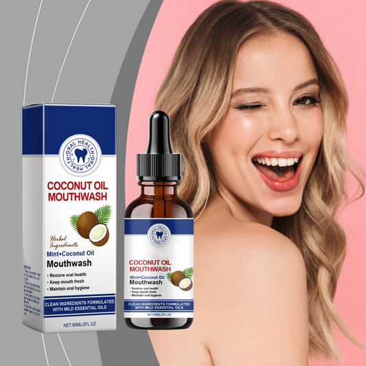 Bain de bouche concentré à l'huile naturelle de noix de coco et de menth