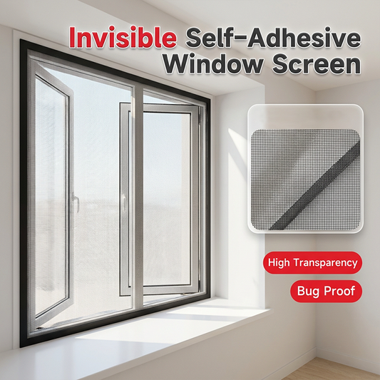 ❄️Summer Sale: 50% Off! 🦟Self-adhesive fly screen – no drilling required – washable window screen to keep out mosquitoes, flies and other insects