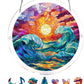 Puzzle en acrylique « Coucher de soleil et mer » à suspendre à la fenêtr