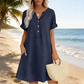 🍂🌸 OFFRE LIMITÉE 56% DE RÉDUCTION! Robe Tunique Indispensable à Col V avec Poches – Mélange de Coton Doux, Facile d’Entretien, Poches des Deux Côtés – Un Basique de Garde-Robe pour Printemps, Été et Superposition en Automne 🧥🧣