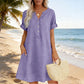 🍂🌸 OFFRE LIMITÉE 56% DE RÉDUCTION! Robe Tunique Indispensable à Col V avec Poches – Mélange de Coton Doux, Facile d’Entretien, Poches des Deux Côtés – Un Basique de Garde-Robe pour Printemps, Été et Superposition en Automne 🧥🧣