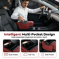 Coussin d'accoudoir de voiture, housse de console centrale 5 en 1 avec 2 sacs de rangement, porte-gobelet, emplacement pour boîte à mouchoirs, emplacement pour téléphone pour berlines, accessoires de voiture, organisateurs intérieurs