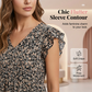 Top Peplum Floral À Col V et Manches À Volants pour Femme - Été