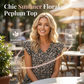 Top Peplum Floral À Col V et Manches À Volants pour Femme - Été