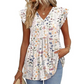 Top Peplum Floral À Col V et Manches À Volants pour Femme - Été