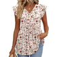 Top Peplum Floral À Col V et Manches À Volants pour Femme - Été