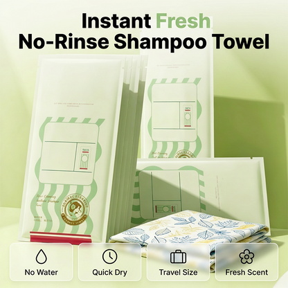 🔥 50 % DE RÉDUCTION · Serviette-shampoing nettoyante sans rinçage