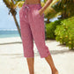 Pantalon capri à carreaux d'été pour femme
