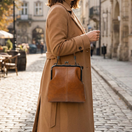 Sac Bandoulière pour Femme avec Fermoir à Boule et Poignée Supérieure