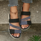 🔥 Le look le plus tendance de cet été !！Sandales plates décontractées à lanières multiples pour femme