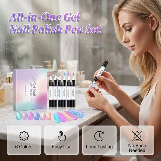 Lot de 6 stylos de vernis à ongles en ge