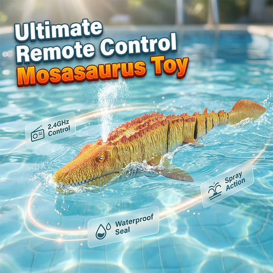 Jouet de nage Mosasaurus télécommandé 2,4 GHz avec fonction jet d'ea