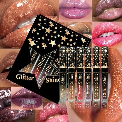 Coffret de 6 gloss hydratants pailletés