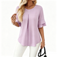 Blouse à manches courtes à volants pour femm