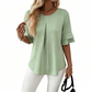 Blouse à manches courtes à volants pour femm