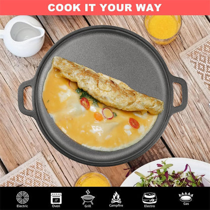 ⏳ 50 % de réduction pour une durée limitée ! 🍳 Poêle à griller en fonte antiadhésive — Fonte pure, diffusion homogène de la chaleur 🔥