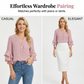 Blouse élégante à col en V et manches à volant
